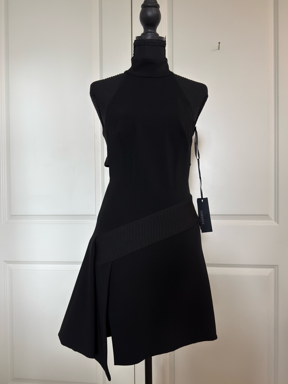 New Versace Cut-Out Halter Black Dress